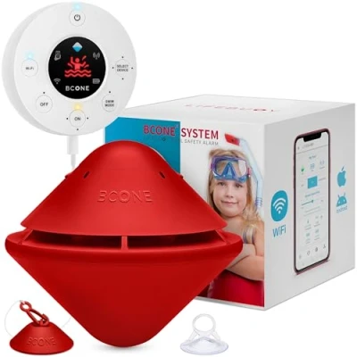 Image of BCONE® System Pool Alarm by Lifebuoy® Certified ASTM F2208 Floating Loud Safety Alarms on Home &amp; Units Connects to Alexa for Inground Pools and Above Ground