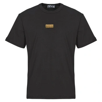 Image of Versace Jeans Couture Print Tshirt, Men&#039;s, Size: Medium, Black/gold coloured