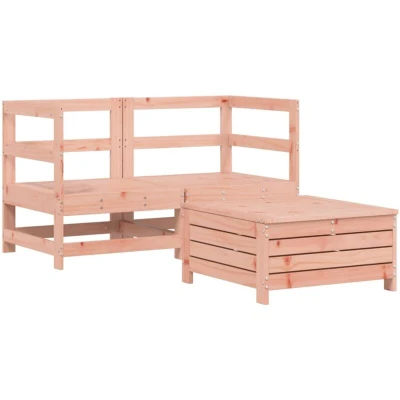 Image of vidaXL 3 Piece Garden Sofa Set Solid Wood Douglas Fir
