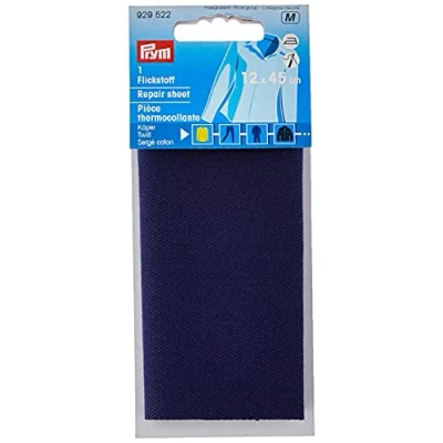 Image of Prym Repair Sheet, Twill for Ironing on 12x45 cm Blue, 15.75&quot;x3.94&quot; 1 Piece