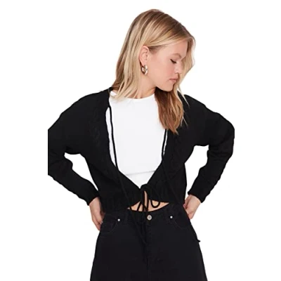 Image of Trendyol FeMan Regular fit Basic Crew Neck Knitwear Cardigan Black