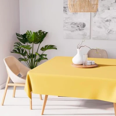Image of Soleil d&#039;ocre, Tablecloth Stain Protection Square 140 x cm Alix Yellow
