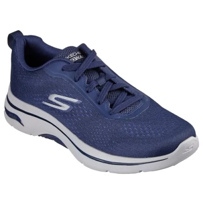 Image of Skechers Men&#039;s GO Walk 2.0 Idyllic 2 Trainers in Navy with Arch Fit Stylish Athletic Mesh Shoes Comfy Gents Sports Footwear Size UK 9 / EU 43