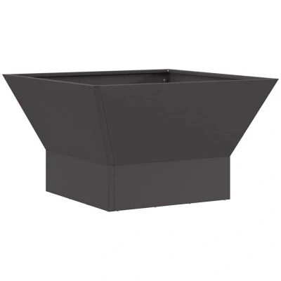 Image of vidaXL Fire Pit Square Black 60x60x35 cm Steel