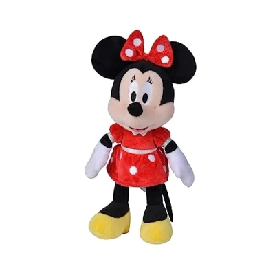 Image of Simba Toys Disney Minnie Mouse with Red Dress, Soft and Pleasant Material, 100% Original, Suitable for Boys Girls of All Ages 25 cm