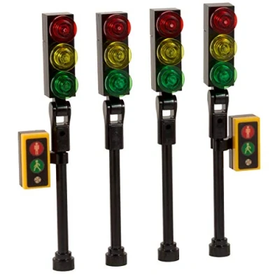 Image of Traffic Lights 4 pack Made with Genuine LEGO parts Instructions Included