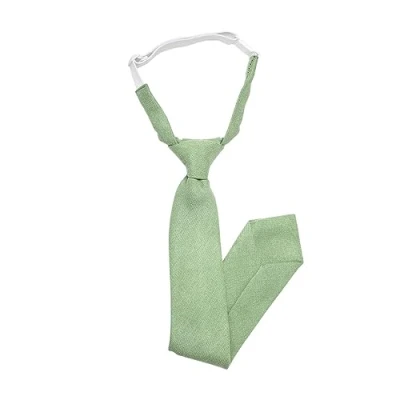 Image of DB Dickie Bow Children&#039;s Kids Boys Luxury Cotton Blend Pre Tied and Elasticated Sage Green Tie suitable for formalwear, weddings, parties, pageboy outfits