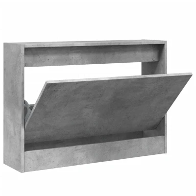 Image of vidaXL Shoe Cabinet Concrete Grey 80x21x57 cm Engineered Wood
