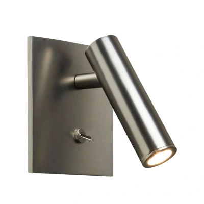 Image of Enna Square Switched LED Matt Nickel Reading Light Astro