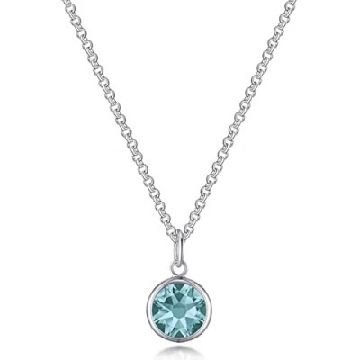 Image of Philip Jones Blue Crystal Necklace Created with Zircondia® Crystals
