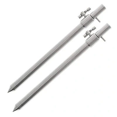 Image of DNA 2, 4 or 6x 20 35cm Extendable Stainless Steel Adjustable Lightweight Carp Coarse Fishing Bank Sticks Rests (2x Sticks)