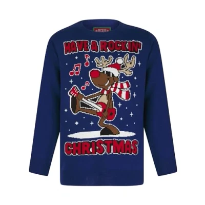 Image of Tokyo Laundry Boy&#039;s &#039;Rockin Rudolph&#039; LED Light Up Novelty Christmas Jumper