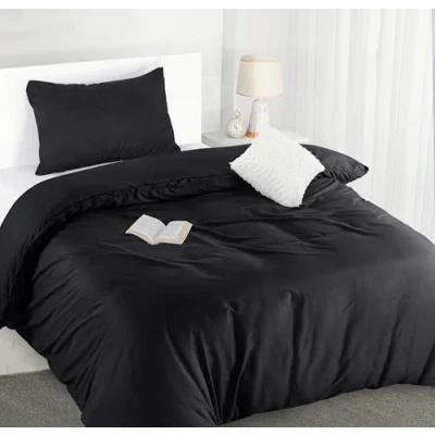 Image of Utopia Bedding Single Duvet Cover Set Soft Microfibre Polyester with Pillow case Quilt (Black)