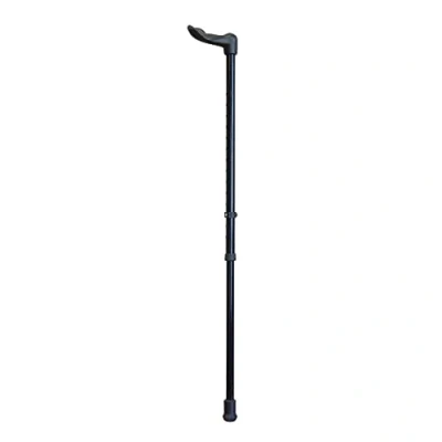 Image of Ergonomic Handled Walking Stick Right Handed Palm Grip 14 Adjustable Height Settings 19mm Non Slip Rubber Ferrule 120kg (18 Stone) Weight Limit