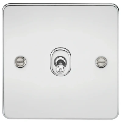 Image of KnightsBridge Flat Plate 10AX 1G Intermediate Toggle Switch Polished Chrome