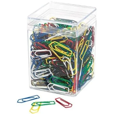Image of Wedo 90050099 Paperclips Metal 26 mm (Coated), Pack of 500 Assorted Colours
