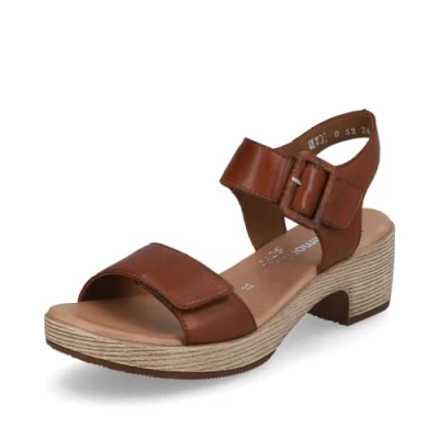 Image of Remonte Women&#039;s D0n52 Heeled Sandal (Marrone Braun 24, UK Footwear Size System, Adult, Women, Numeric, Medium, 4)