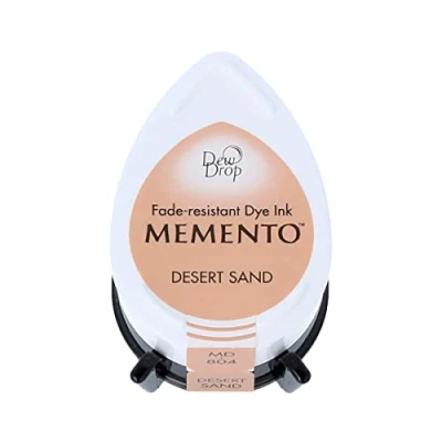 Image of Tsukineko Memento Dew Drop Ink Pads for Stamping Yellow, Desert Sand Small Translucent Waterproof, Archival Embossing