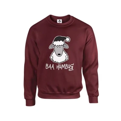 Image of Taylor Brown Bah humbug sheep xmas festive christmas meme trending Unisex Funny Adults Sweatshirt Jumper Maroon