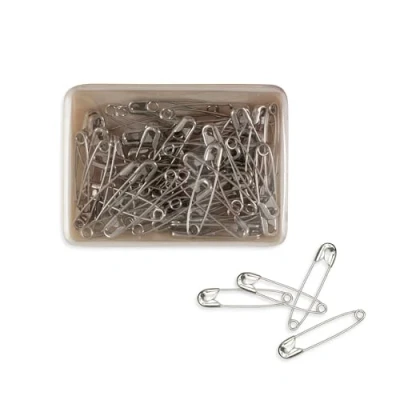 Image of Sew Easy Quilters Safety Pins 150 Pins, Size 2 (38mm). Nickel Plated Steel, Fasteners for Sewing Basting Crafts, Rust Resistant, Silver