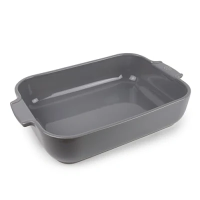 Image of PEUGEOT Rectangular Ceramic Baking Dish 36 cm x 22 6.8 Capacity: 3.8 L 10 Year Guarantee Made In France Light Grey Colour