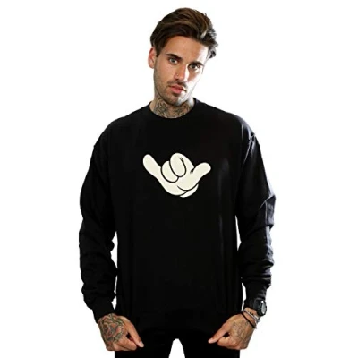 Image of Disney Men&#039;s Mickey Mouse Skate Sweatshirt Black Large