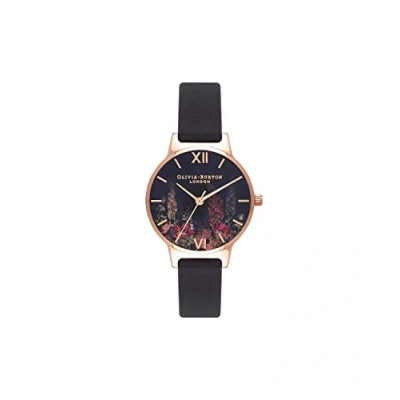 Image of Olivia Burton Analogue Quartz Watch for Women with Black Leather Strap OB16WG43