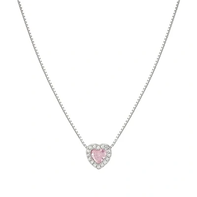 Image of Nomination Silver Pink CZ Heart Necklace