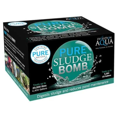 Image of Evolution Aqua Pure Sludge Bomb Pond Remover Natural Buster for Clear Water Treatment, Bacteria Balls Cleaner Fish Ponds 1 Gel Ball Treats 20,000 litres