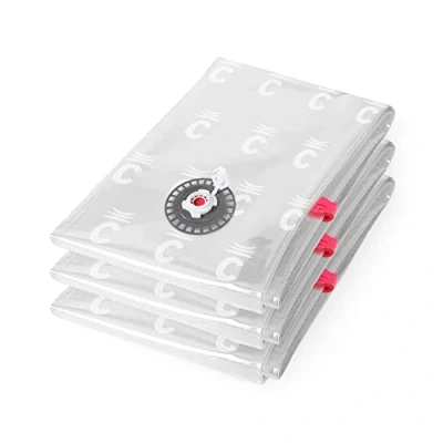 Image of Compactor Aspispace Space Saving Medium Vacuum Storage Bag for 1 Single Duvet 55 x 90cm Pack of 3, Nylon and Polythene