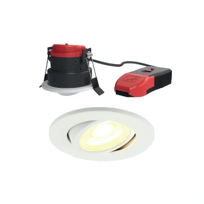 Image of Ansell Prism Pro Gimbal CCT Dual Wattage LED Downlight Matt White