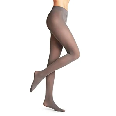 Image of FALKE Women&#039;s Pure Matt 50 DEN W TI Semi Opaque Plain 1 Pair Tights, Grey (Platinum 3903) new eco friendly, M
