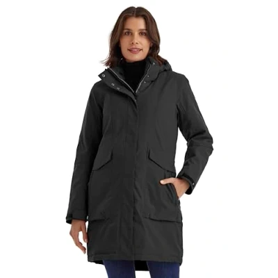 Image of Killtec Women&#039;s Damen Funktionsparka Waterproof Parka/Coat with Removable Hood, Black, 40