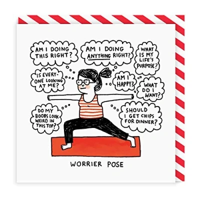 Image of Worrier Pose Square Greeting Card