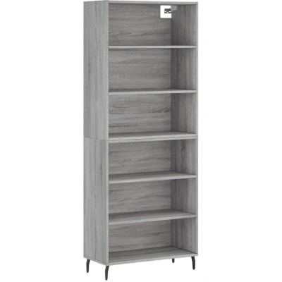 Image of vidaXL Highboard Grey Sonoma 69.5x32.5x180 cm Engineered Wood