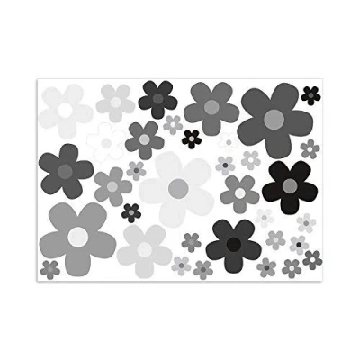 Image of &quot;Flowers sticker flowers set, grey, Art. No. car_244: grey shade: light dark For car, moped, scooter, laptop, kitchen, bathroom, etc.