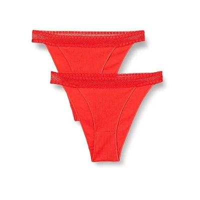 Image of Sloggi Women&#039;s GO Ribbed Tanga C2P Briefs, CAMPARI, XL