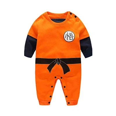 Image of Sxkayxr Cartoon Newborn Baby Boys Girls Romper Goku Inspired Infant Outfit Jumpsuit Clothes