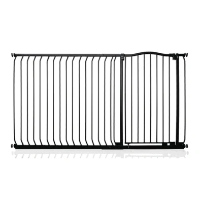 Image of Safetots Extra Tall Curved Top Safety Gate, 171cm 180cm, Matt Black, 100cm in Height, Pressure Fit Stair Baby Gate for Doors Hallways and Spaces, Barrier, Easy Installation