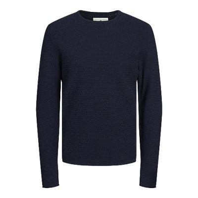 Image of Bestseller A/S Men&#039;s Jprblumiguel Knit Crew Neck Noos Jumper, Maritime Blue/Detail: Navy, S