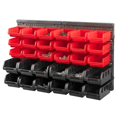 Image of KCT 32 Pcs Wall Mount Storage Board Organiser Garage DIY Bin Panel Rack