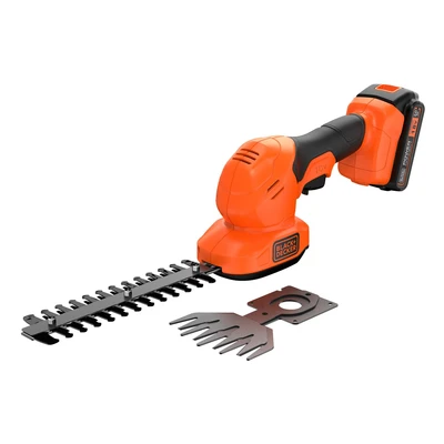 Image of Black+Decker 18v Shear Shrubber with 20cm Dual Action Blade, 10cm 2.0Ah Li Ion Battery