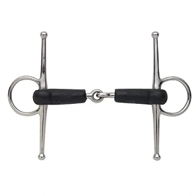 Image of Shires Rubber Mouth Full Cheek Snaffle 4.5&quot; Steel