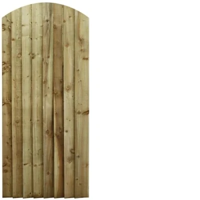 Image of Bespoke Custom Made To Measure upto HEIGHT: 6ft (180cm High) Feather Edge Semi Braced Arch Top Pathway Garden Pedestrian Gate [Width 75CM Hinge Pack Option Removed