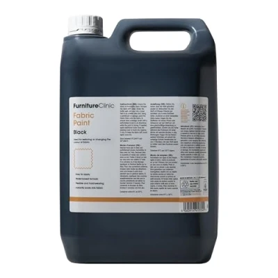 Image of Furniture Clinic Fabric Paint Use to Restore or Change the Colour of Upholstery, Soft Furnishings, Car Interiors Easy Works on All Fabrics (Black, 5 Litre)