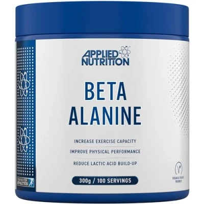 Image of Applied Nutrition Beta Alanine Amino Acid Pre Workout Powder 3000mg per Serving Enhances Training Duration &amp; Physical Performance Gluten Free, Suitable for Vegans (300g 100 Servings) (Unflavoured)