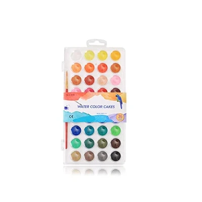 Image of WANGCL 36 Colours Watercolour Paint Non Toxic, Washable Pan Set with Brush for Beginners Student and Artists