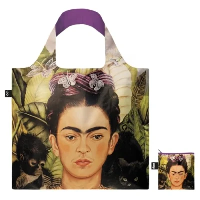 Image of LOQI FRIDA KAHLO Self Portrait with Hummingbird Recycled Bag