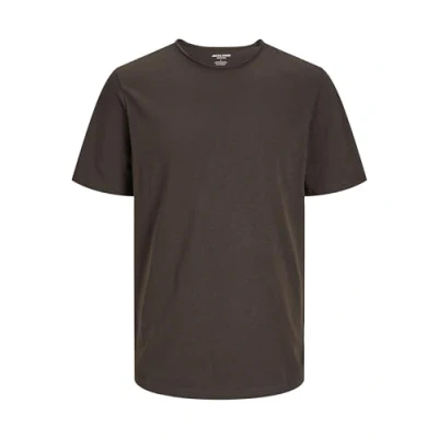 Image of JACK &amp; JONES Men&#039;s Jjebasher Tee O Neck Ss Noos T Shirt, Mulch, M