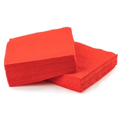 Image of Red Napkins 100 4 Fold 2 ply 33 x 33cm Luncheon for Parties and Events 125 Serviettes Strong, Durable Sleek Napkin